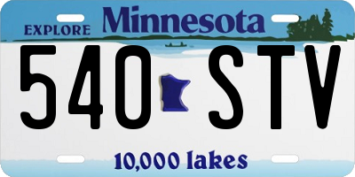MN license plate 540STV