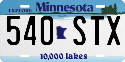 MN license plate 540STX