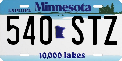 MN license plate 540STZ