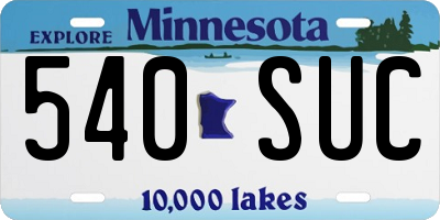 MN license plate 540SUC