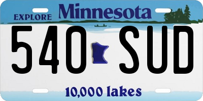 MN license plate 540SUD
