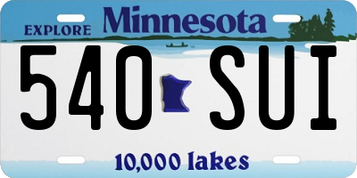 MN license plate 540SUI