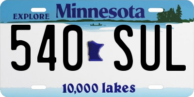 MN license plate 540SUL