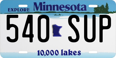 MN license plate 540SUP
