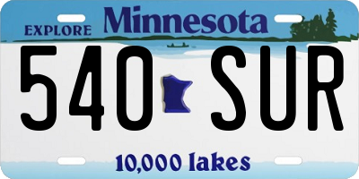 MN license plate 540SUR