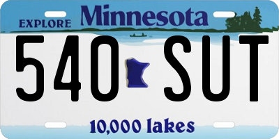 MN license plate 540SUT
