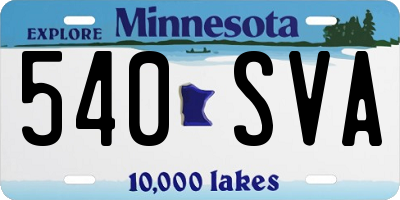MN license plate 540SVA