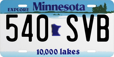 MN license plate 540SVB
