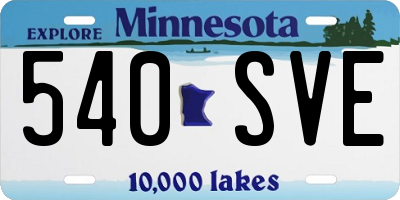 MN license plate 540SVE