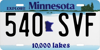 MN license plate 540SVF