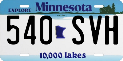 MN license plate 540SVH