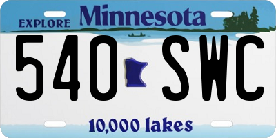 MN license plate 540SWC