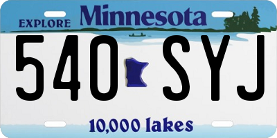 MN license plate 540SYJ