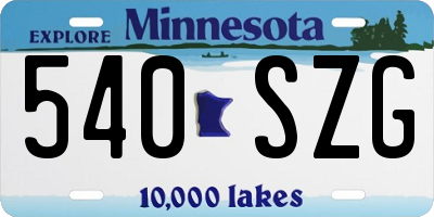 MN license plate 540SZG