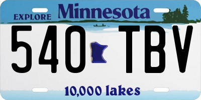 MN license plate 540TBV