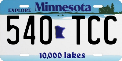 MN license plate 540TCC