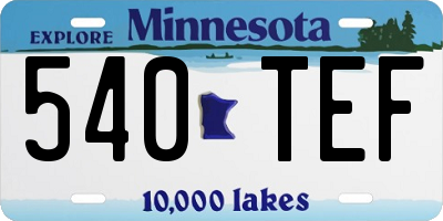 MN license plate 540TEF