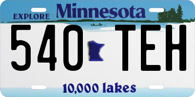 MN license plate 540TEH