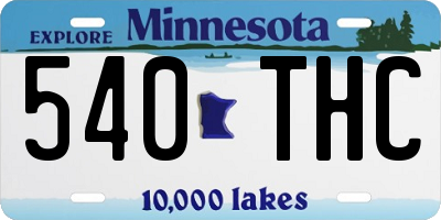 MN license plate 540THC