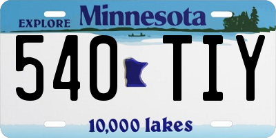 MN license plate 540TIY