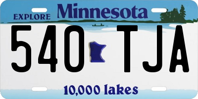 MN license plate 540TJA