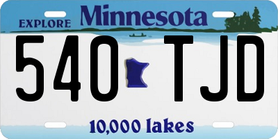 MN license plate 540TJD