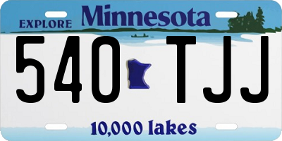 MN license plate 540TJJ