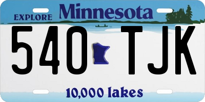 MN license plate 540TJK
