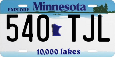 MN license plate 540TJL
