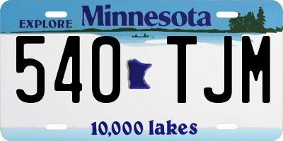 MN license plate 540TJM