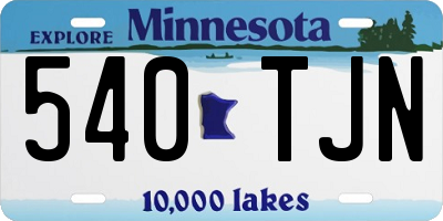 MN license plate 540TJN