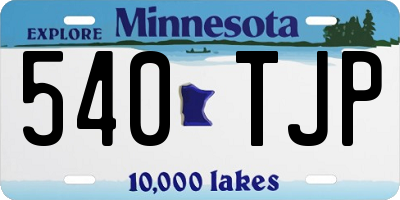 MN license plate 540TJP