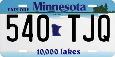 MN license plate 540TJQ