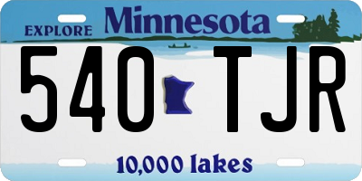 MN license plate 540TJR