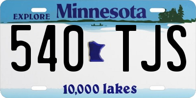 MN license plate 540TJS