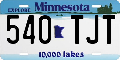 MN license plate 540TJT