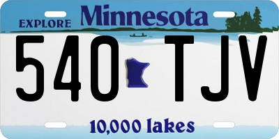 MN license plate 540TJV