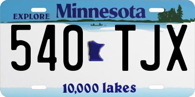 MN license plate 540TJX