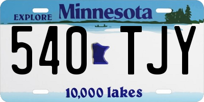 MN license plate 540TJY