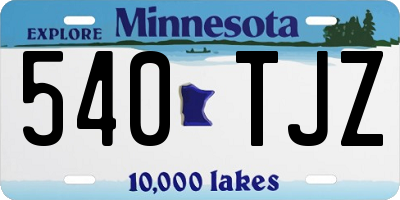MN license plate 540TJZ