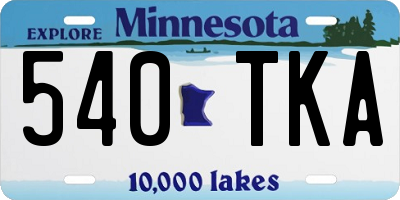MN license plate 540TKA