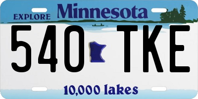 MN license plate 540TKE