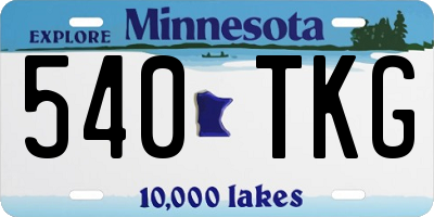 MN license plate 540TKG