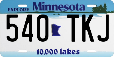 MN license plate 540TKJ