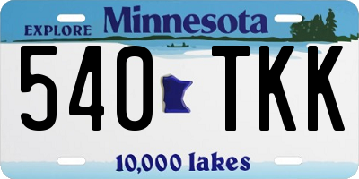 MN license plate 540TKK