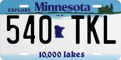 MN license plate 540TKL