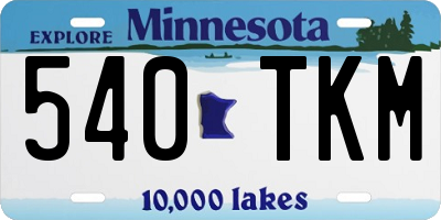 MN license plate 540TKM