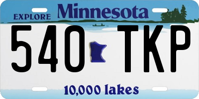 MN license plate 540TKP