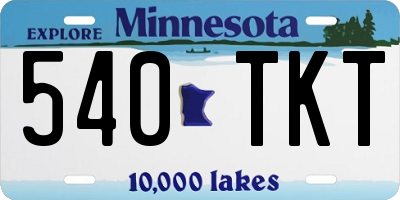 MN license plate 540TKT