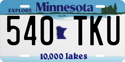 MN license plate 540TKU